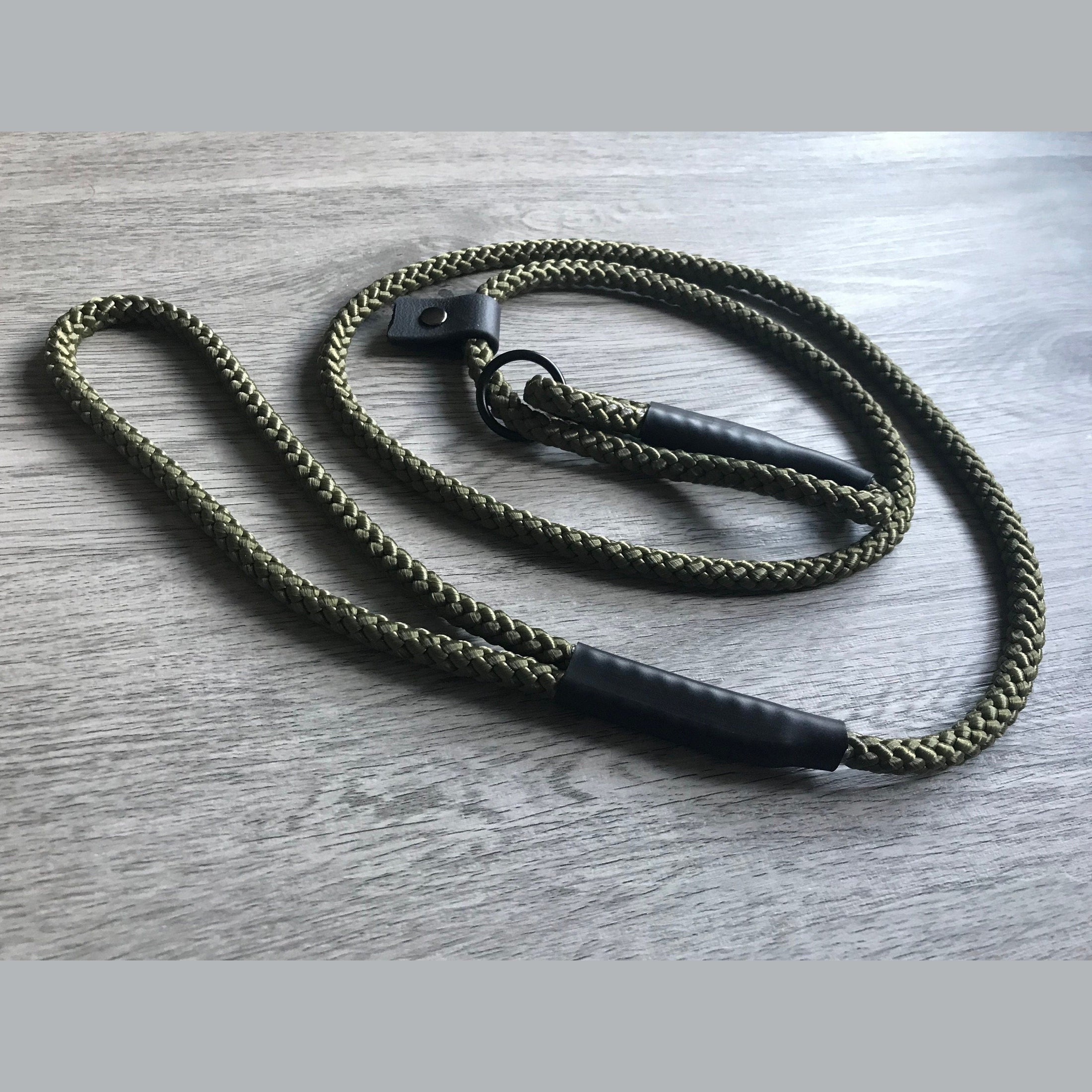 Slip Lead dog training lead Gundog  Field Trial Lurcher working dog puppy 10mm  Olive Green