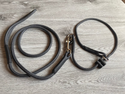 Training Slip collar and lead dog set grot dominant dogs puppy gundog training 6mm custom colours and lengths | sizes