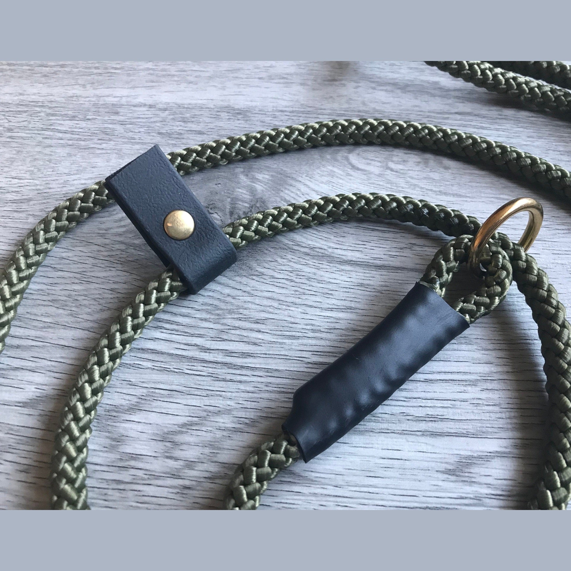 Slip Lead dog training lead Gundog  Field Trial Lurcher working dog puppy 10mm  Olive Green