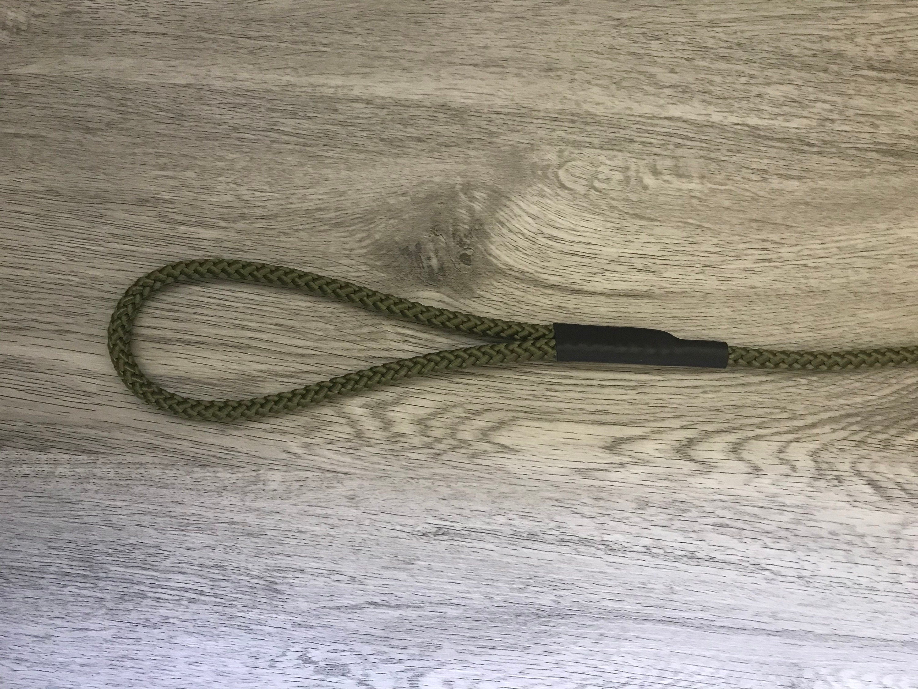 8mm Slip Lead dog Gundog  Training Puppy Competition Field Trial  Braided rope Olive Green