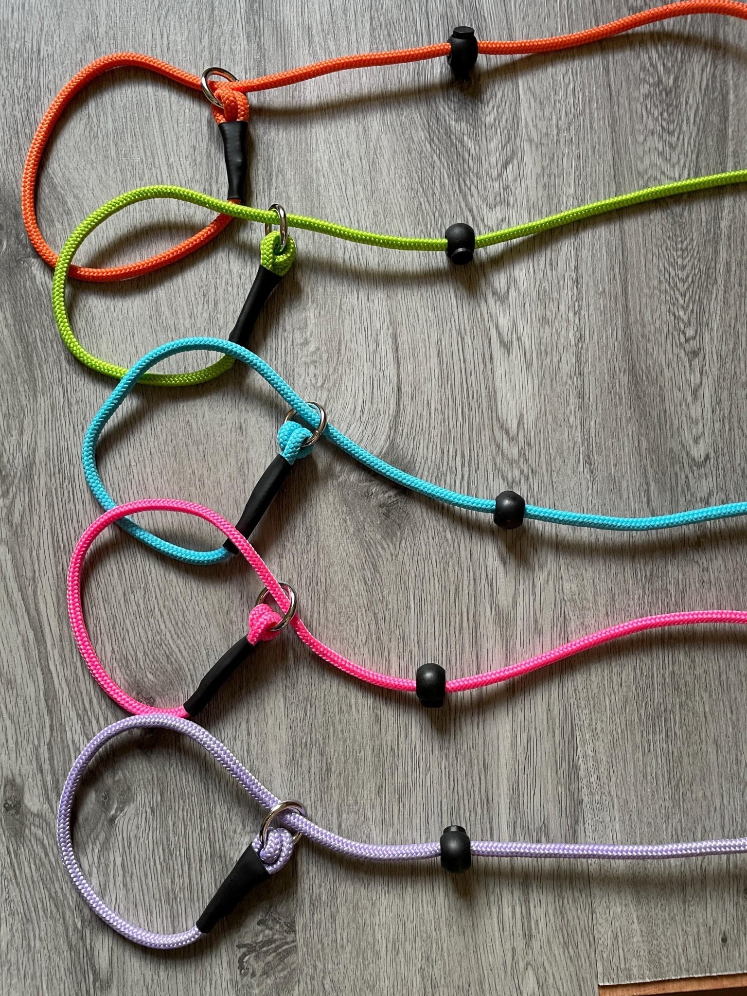 6mm Slip lead for dogs training stop pulling obedience | Adjustable stoppers | thin lightweight