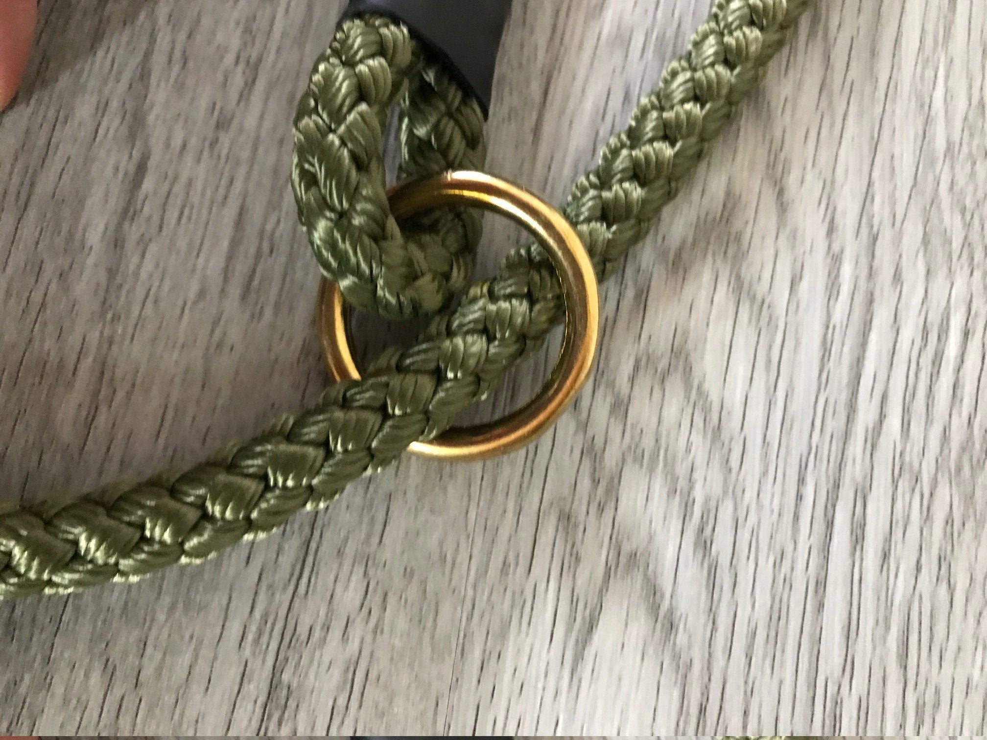 8mm Slip Lead dog Gundog  Training Puppy Competition Field Trial  Braided rope Olive Green