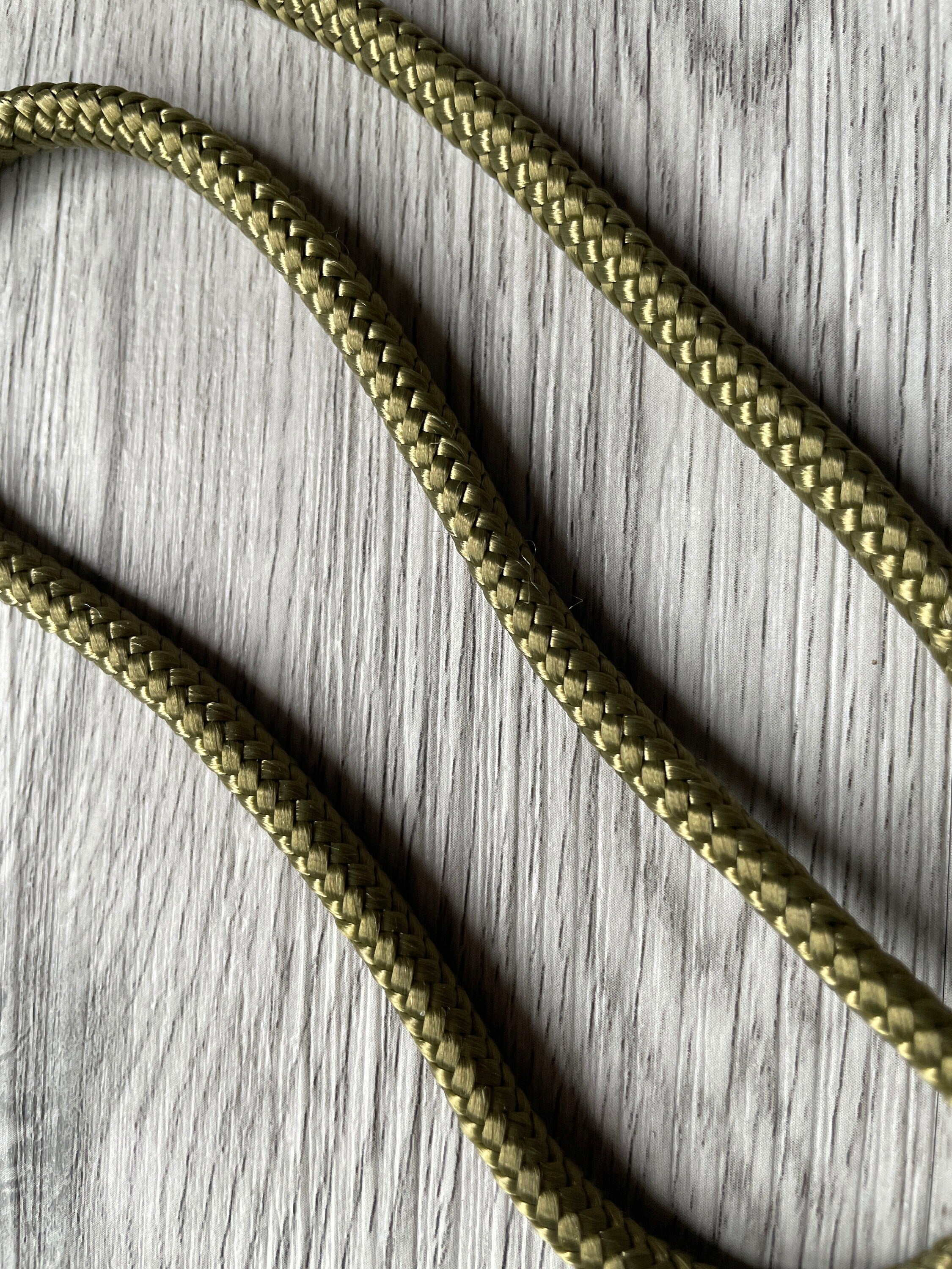 6mm Gundog Slip Lead with metal thimble | Working Dog | Lurcher Field Trial Lightweight Strong Braid Olive Green