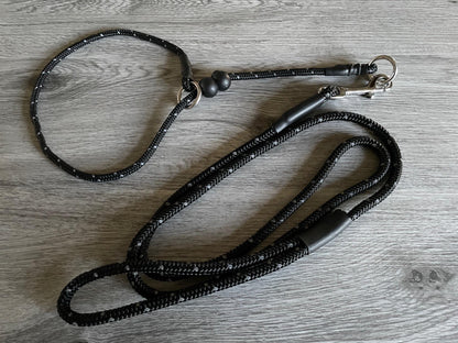 Training Slip collar and lead dog set grot dominant dogs puppy gundog training 6mm custom colours and lengths | sizes