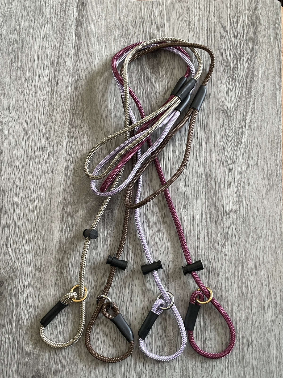 6mm Rope Dog Slip Lead |  Daily Walking and Stop Pulling Training |Adjustable Stopper | 3ft to 6ft