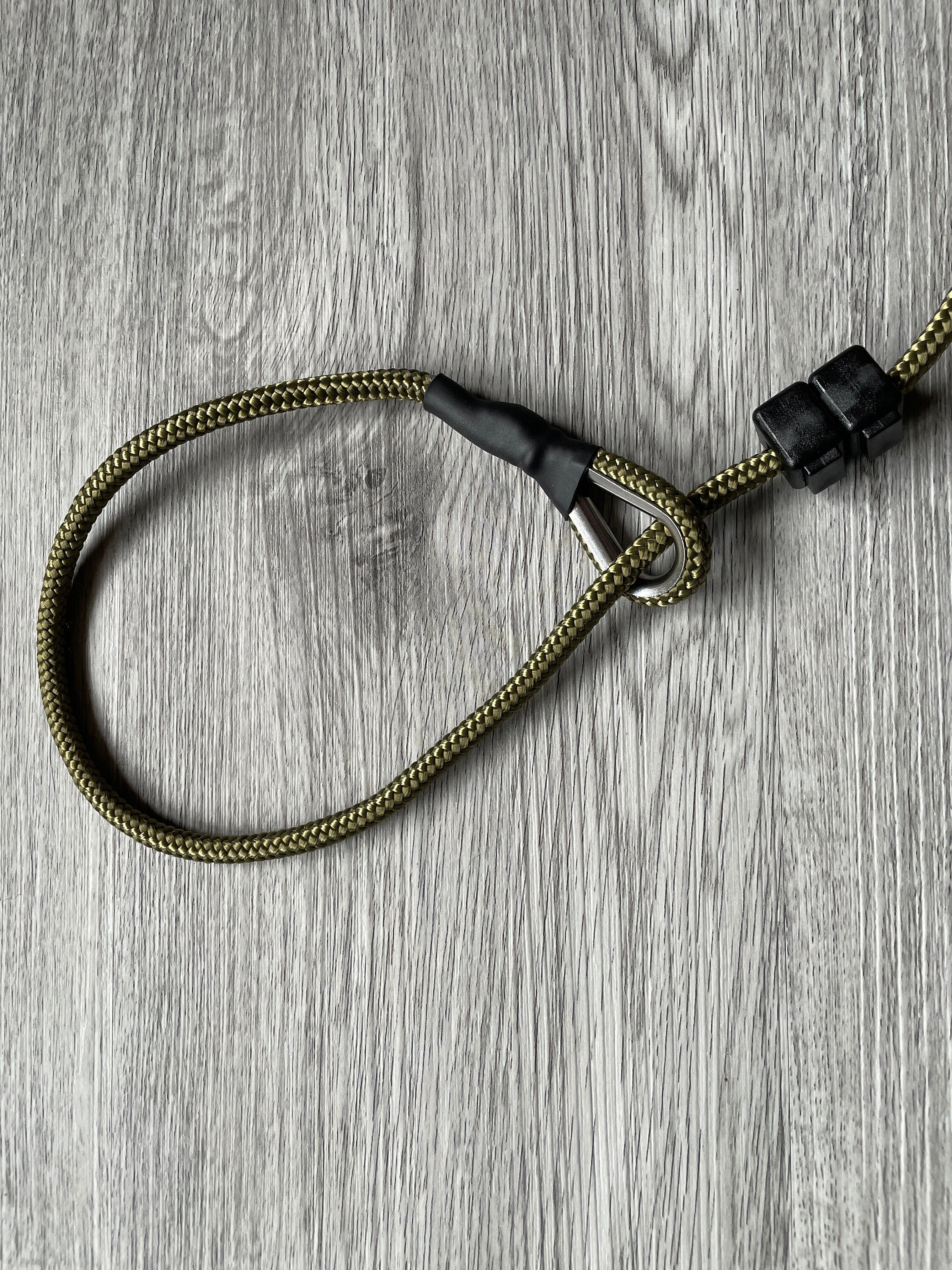 6mm Gundog Slip Lead with metal thimble | Working Dog | Lurcher Field Trial Lightweight Strong Braid Olive Green