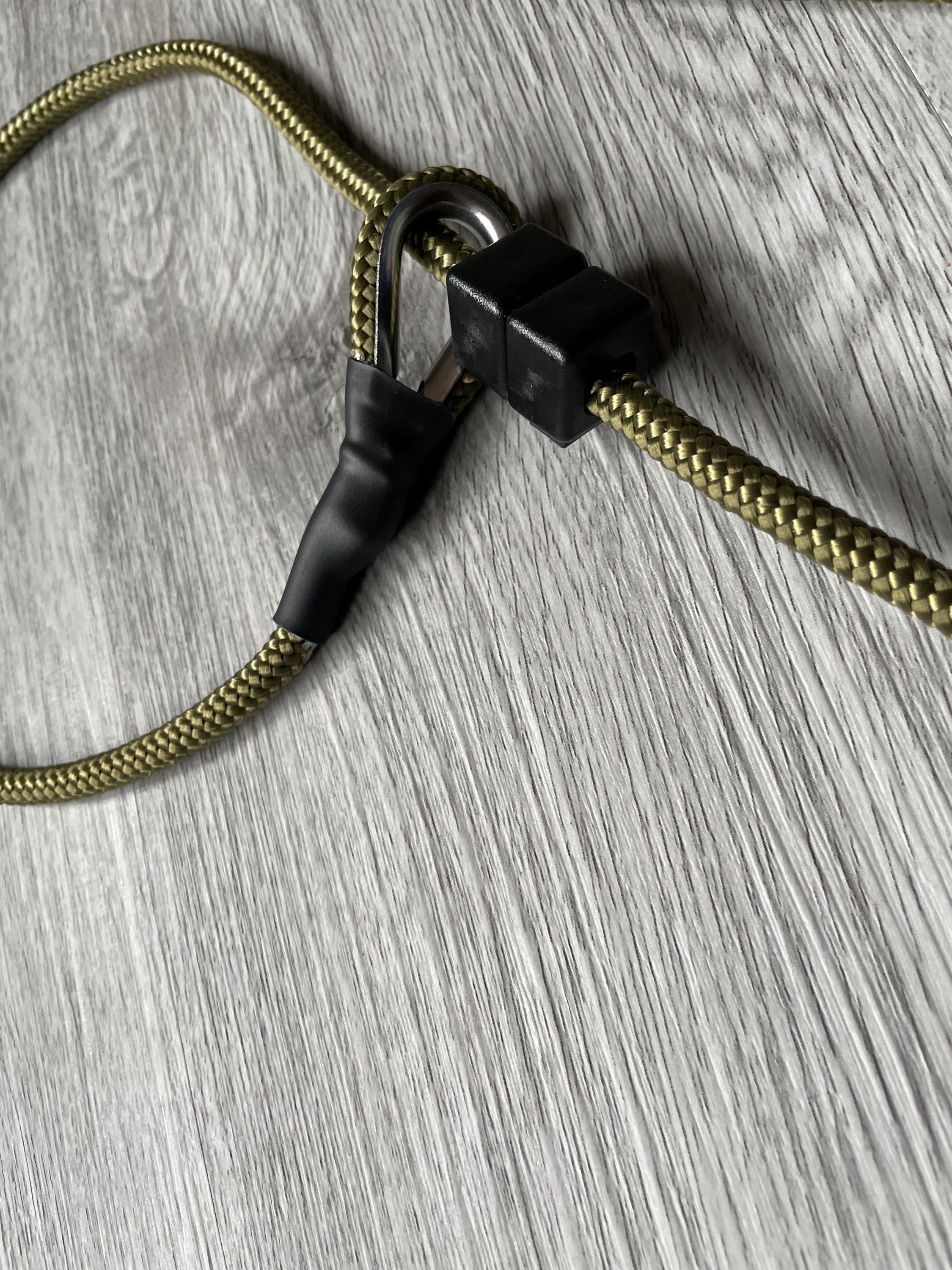 6mm Gundog Slip Lead with metal thimble | Working Dog | Lurcher Field Trial Lightweight Strong Braid Olive Green