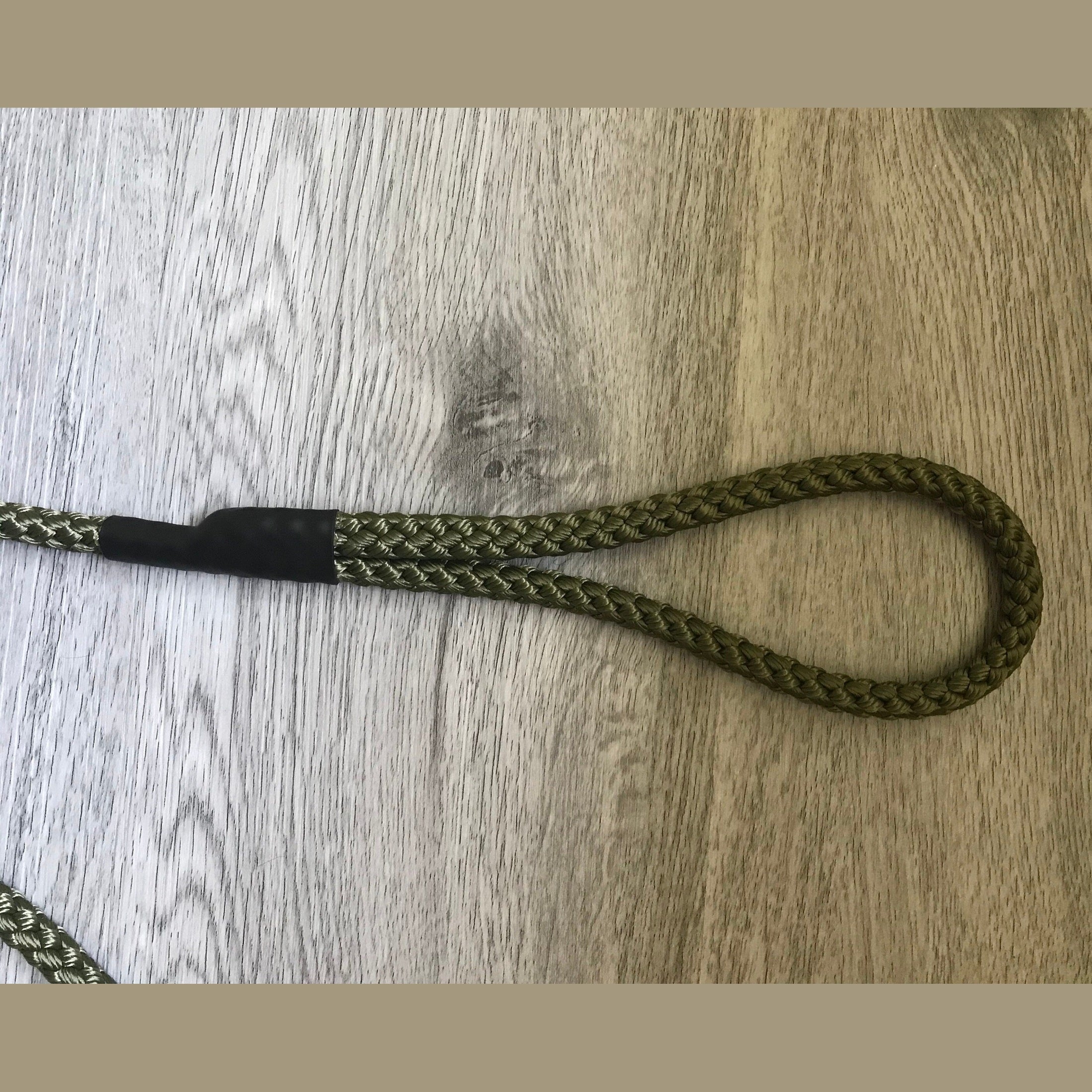 Slip Lead dog training lead Gundog  Field Trial Lurcher working dog puppy 10mm  Olive Green